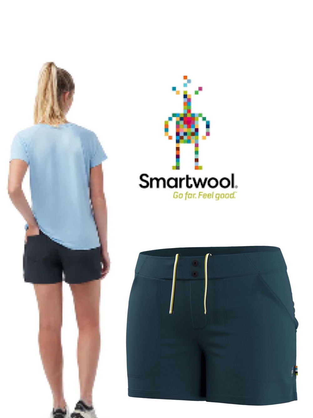 NWT Smartwool Women’s Teal Drawstring Athletic Shorts